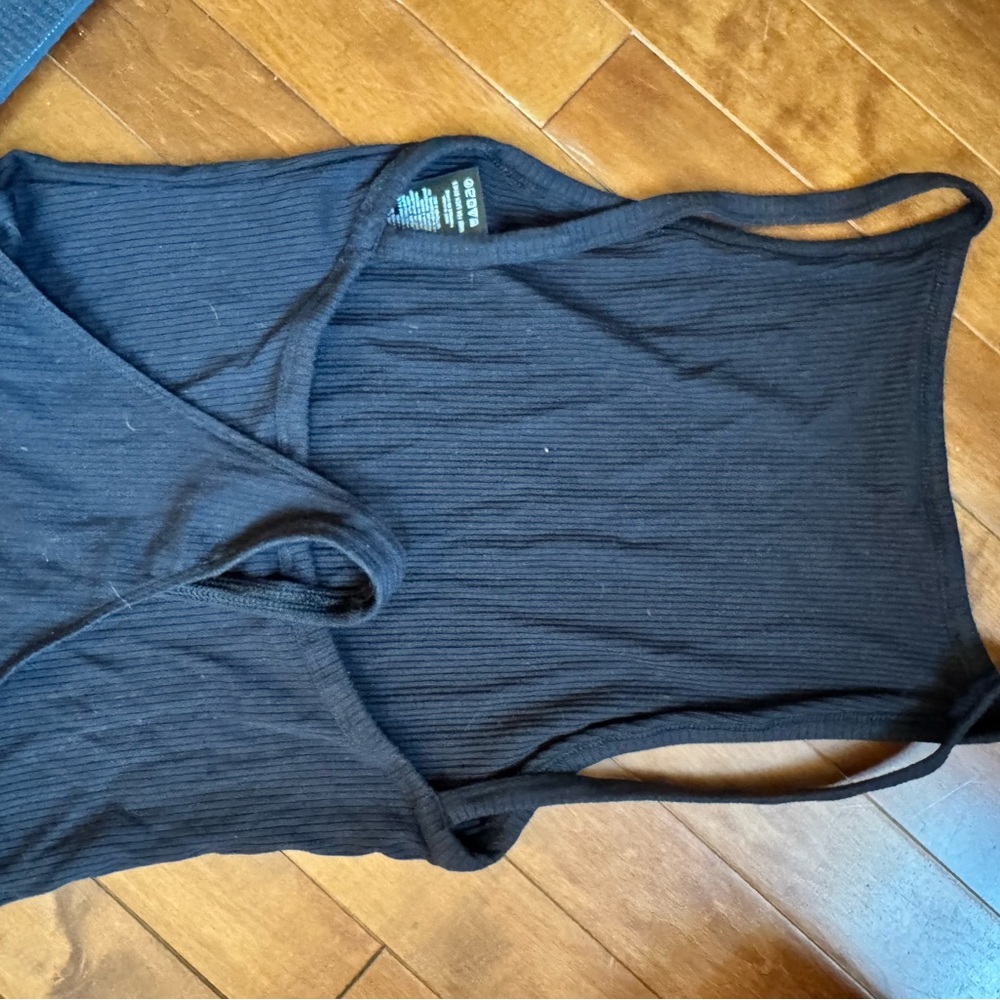 Wilfred Black ribbed high neck/low back bodysuit (S) - Picture 2 of 3